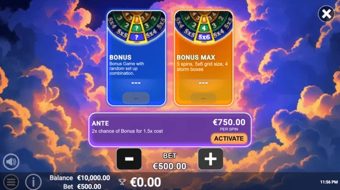 Pots of Power: Zeus – избор на бонус на тркало од 27 конфигурации